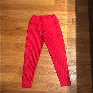 Booty by Brabants Red Leggings Vibrant Stretchy Bottoms